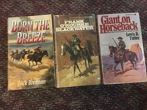 Western paperback books Lot of 3 - Blackwater, Burn the Breeze, Giant on Horseba - Picture 1 of 1
