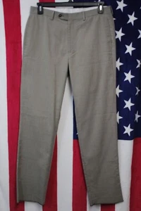 LAUREN RALPH LAUREN Men's 33 x 32 Brown Flat Front Unhemmed Dress Pants - Picture 1 of 12