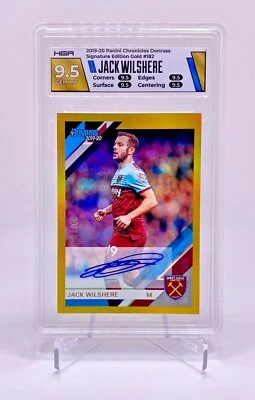 2019 Jack Wilshere Panini Donruss Gold West Ham Autographed Card 4/10 HGA 9.5/10 - Image 1 of 3