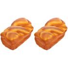  2 Count Artificial Cake Prop Bread for Display Decoration Pu Fake Props