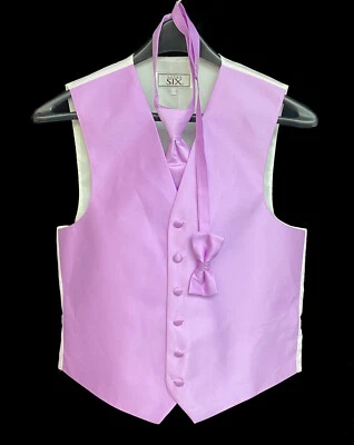 Men's Wild Orchid Tuxedo Vest with Bow Tie and Long Tie Free Shipping Size XL - Image 1 of 2