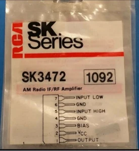 MÓDULO HÍBRIDO RCA SK3472 NTE 1092 AMPLIFICADOR RF/IF 7 cables nuevo stock antiguo - Imagen 1 de 1