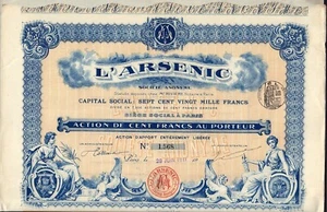 L'ARSENIC SA Paris / France dd 1911 - DECORATIVE - Picture 1 of 1