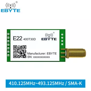Modulo wireless LoRa 433 MHz 22dBm TTL UART livello E22-400T30D EBYTE 5 km lungo raggio - Foto 1 di 6