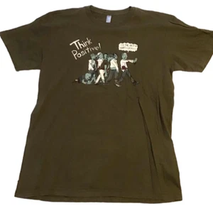 Zombies Marching Think Positive Im Best At What I Do T-Shirt Mens Large Brown - Picture 1 of 3