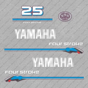 Yamaha 25HP Four Stroke Outboard Engine Decals Sticker Set reproduction 2000 - Picture 1 of 1