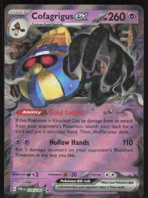 Pokemon TCG SV04: Paradox Rift #076/182 Cofagrigus ex NM - Image 1 of 2