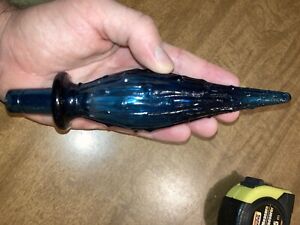 Empoli Italian Art Glass BLUE Teardrop Genie Bottle Decanter Stopper Only Drip