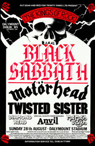 Black Sabbath - Motorhead - Twisted Sister - Anvil - 1983 - Concert Poster
