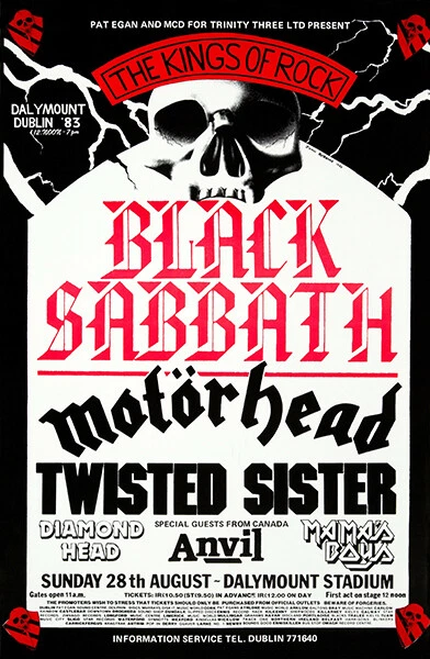 Black Sabbath - Motorhead - Twisted Sister - Yunque - 1983 - Póster Foto 1 de 1