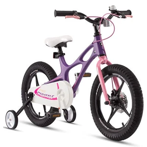 RoyalBaby Space Shuttle 14" Magnesium Alloy Kids Bike w/ Training Wheels, Purple - Picture 1 of 12