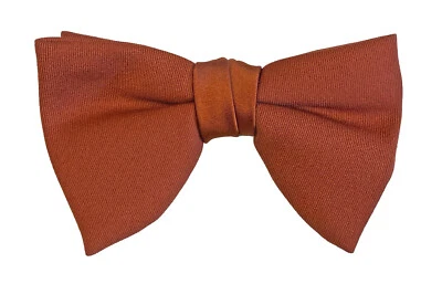 Vintage Terracotta Red Bow Tie 1970's Oversized Large Butterfly Clip On - Image 1 of 2