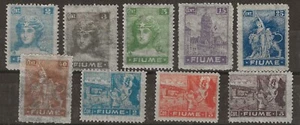 1919 Fiume - Allegorie e Vedute Carta B valori diversi mancano 10 e 45 L. MH* - Foto 1 di 1