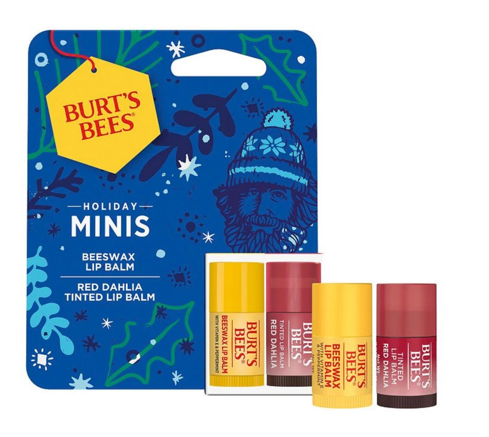 Burt's Bees Holiday Minis 2 Pcs Beeswax Lip Balm - Red Dahlia Tinted Lip Balm Foto 1 de 1