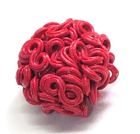 Red Spaghetti Type Extruded Half Ball Celluloid Button , NBS Med Cover
