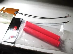 SNOWMOBILE HANDLEBAR RED RUBBER GRIPS HIGH POWER EXTENDED GRIP HAND WARMERS 800 - Picture 1 of 5