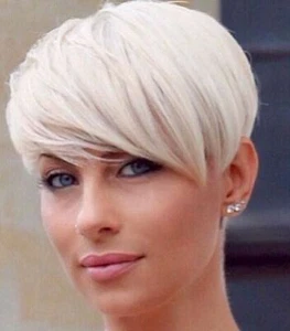 Women Short White Wigs with Bangs White Natural Pixie Wigs Fashion Party Wigs US - Picture 1 of 9