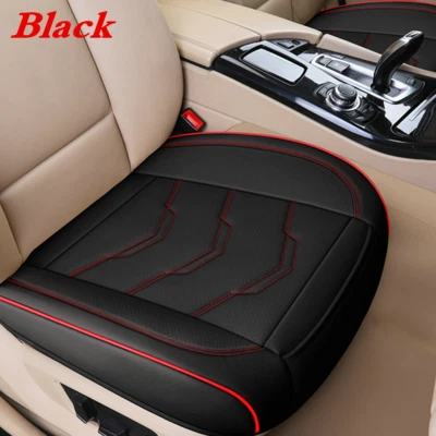Car Front Seat Cover Full Surround Waterproof PU Leather Protector Pad Black/Red - Image 1 of 4