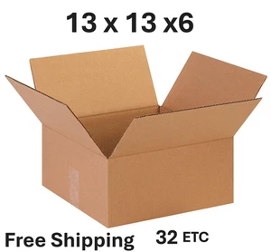🔥25 13x13x6 Corrugated Boxes Shipping Packing Moving Cardboard Cartons - Picture 1 of 15