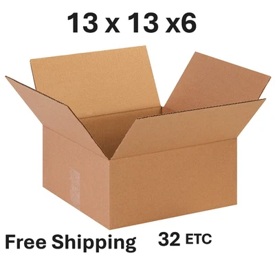🔥25 13x13x6 Corrugated Boxes Shipping Packing Moving Cardboard Cartons - Image 1 of 4