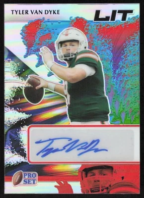 2022 Pro Set Metal Lit Autographs Tyler Van Dyke /25 Miami Hurricanes - Image 1 of 2