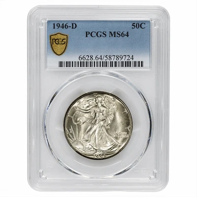 1946D Walking Liberty Half Dollar 50C PCGS MS 64 - Image 1 of 3