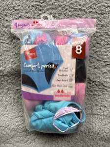 Hanes Period Underwear Girls Size 8 Hipsters Moderate Protection 4 Pairs - Picture 1 of 2