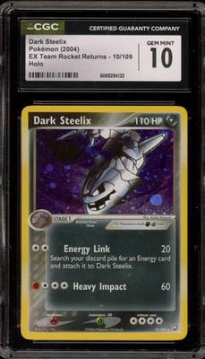 Pokemon Dark Steelix EX Team Rocket Returns Holo Rare #10 CGC 10 Gem Mint - Image 1 of 2