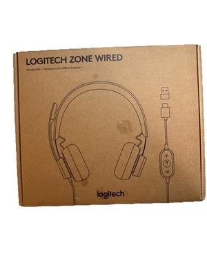 Logitech Zone Wired USB-C Noise Cancelling Headset with USB-A Adapter - Image 1 of 3
