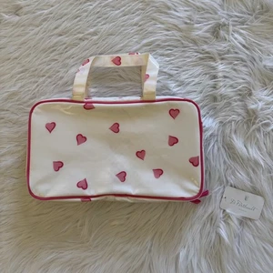 D. Porthault nuova borsa cosmetica Trotter in vinile toilette cuori rosa rara - Foto 1 di 13