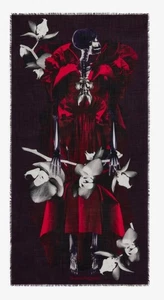 Alexander Mcqueen Orchidee Skelett Wollschal 100x200 cm - Bild 1 von 6