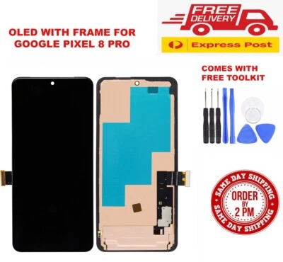 GOOGLE PIXEL 8 PRO OLED LCD SCREEN DISPLAY TOUCH DIGITIZER FRAME ASSEMBLY OEM - Image 1 of 2