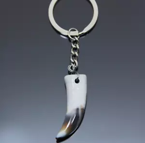 Llavero Diente de León Colmillo Imitación Talismán Dientes de Lobo Joyería Animal Salvaje Amuleto - Imagen 1 de 5