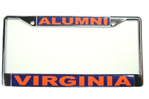 VIRGINIA License Plate Frame, Polished Chrome, ALUMNI/VIRGINIA 0377 - Picture 1 of 1