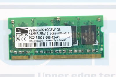 Laptop Name Brand Memory 512MB PC2-6400S DDR2 800MHz Samsung Hynix Nanya Elpida - Image 1 of 3