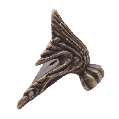 Mini Antique Jewelry Chest Box Wood Case Decorative Feet Leg Corner Protector SG - image 1 of 4