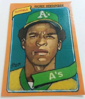 Baseball Art Card Print of Rickey Henderson, 80 - Image 1 of 2