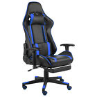 Gaming-Stuhl mit Fusttze Drehbar Blau PVC V2M1