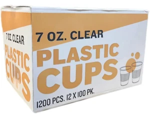 7 oz Clear Plastic Disposable Drinking Cups 1200 count One Case Bulk Small Cups - Picture 1 of 3