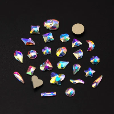 Cristal AB Diferente Diseño Espalda Plana Vidrio Arte en Uñas Gemas No Hotfix Estrás  Foto 1 de 4