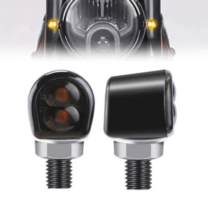 2x 12V Motorrad LED MiniBlinker Blinker M8 Blinkerleuchte Schwarz Universal - Picture 1 of 11