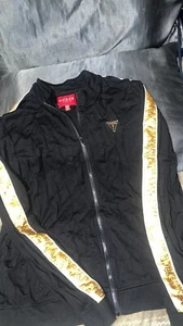 Guess Track Jacket Men Size XL Black Full Zip Pockets Casual - Picture 1 of 4