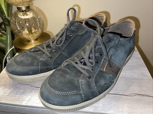 ECCO Soft Suede Men's Lace Up Sneakers Shoes Size EU 47 US 13 Blue Vintage Rare - Picture 1 of 8