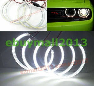 White LED SMD Halo Ring Corona Demon Devil Angel Eyes for Dodge Challenger DRL - Picture 1 of 11