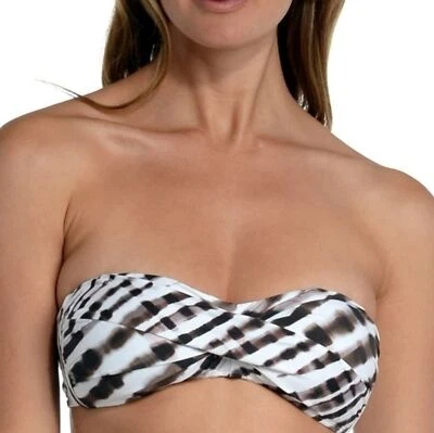 Top de biquíni feminino La Blanca 12 torcido‎ bambu torção bandeau natação Java 12 - Imagem 1 de 4