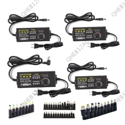 Adjustable AC To DC 12V Power Supply Adapter 15V 18V 3V 9v-12V 24V charger 19H - Image 1 of 4