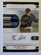 2021 Panini National Treasures Blake Snell #TMS-BS Patch Auto /25 Padres SSP