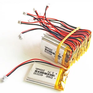 10pcs 3.7V 200mAh Li Po Polymer batería recargable 402030 JST 1.25mm Enchufe - Imagen 1 de 4
