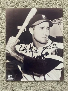 Foto autografiada firmada por Sibby Sisti de 8x10 de los Boston Braves - Imagen 1 de 1