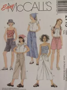 McCALLS 2715 Girls Tank Top Top Pants Shorts Hat & Headscarf PATTERN 12-14-16 UC - Picture 1 of 3